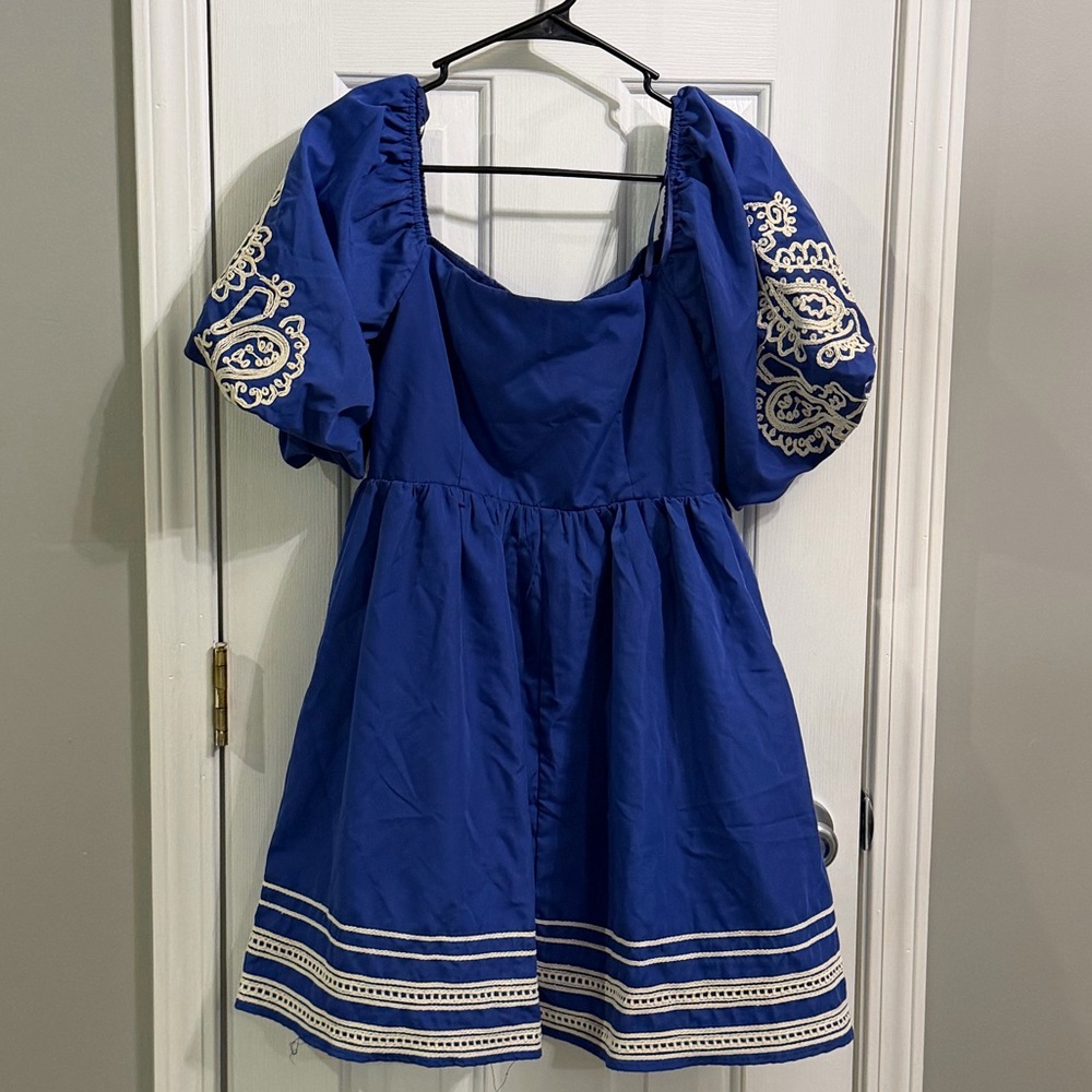 She + Sky Dusty Royal Blue Dress